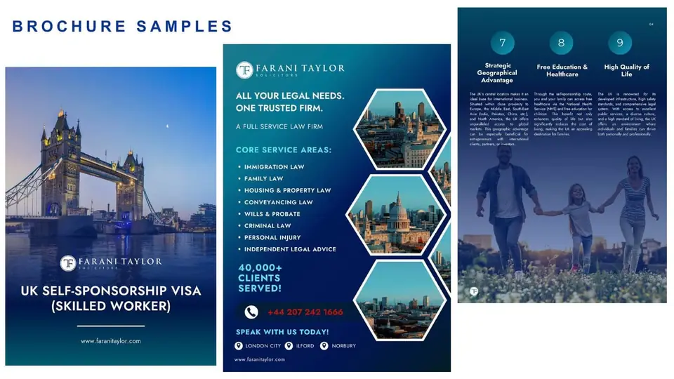 Farani Taylor legal service brochure designs